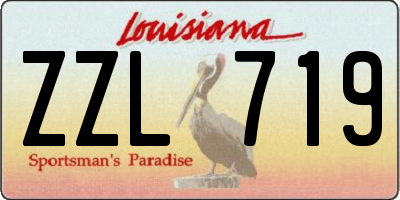 LA license plate ZZL719