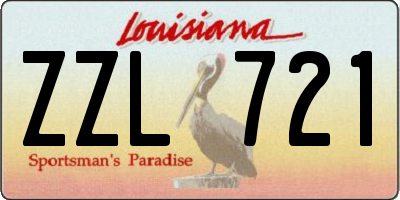 LA license plate ZZL721