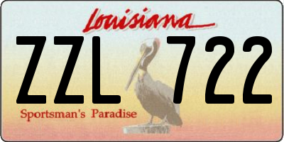 LA license plate ZZL722