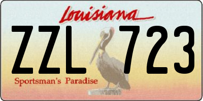 LA license plate ZZL723