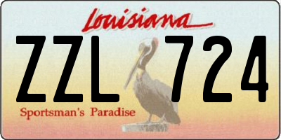 LA license plate ZZL724