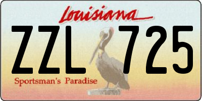 LA license plate ZZL725