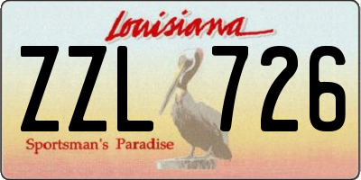 LA license plate ZZL726