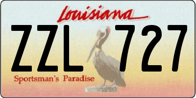 LA license plate ZZL727