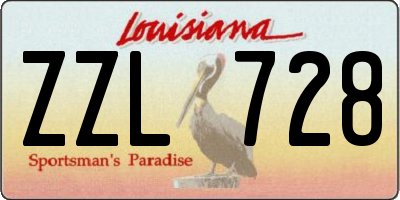 LA license plate ZZL728