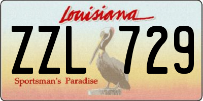 LA license plate ZZL729