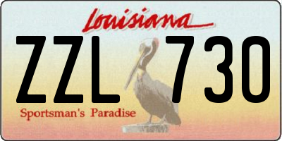 LA license plate ZZL730