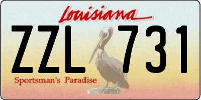 LA license plate ZZL731