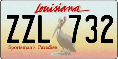 LA license plate ZZL732