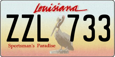 LA license plate ZZL733