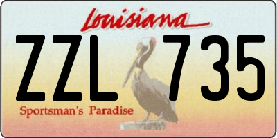 LA license plate ZZL735