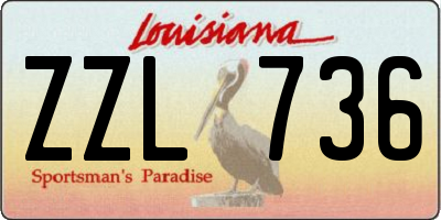 LA license plate ZZL736