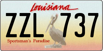 LA license plate ZZL737