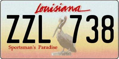 LA license plate ZZL738