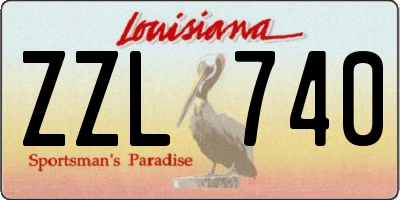 LA license plate ZZL740