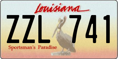 LA license plate ZZL741