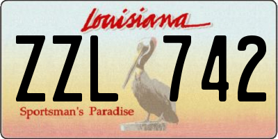 LA license plate ZZL742