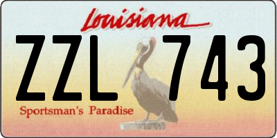 LA license plate ZZL743