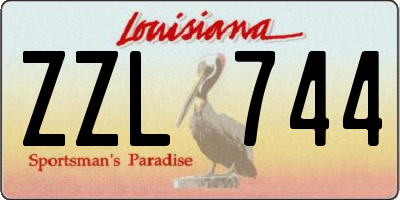 LA license plate ZZL744