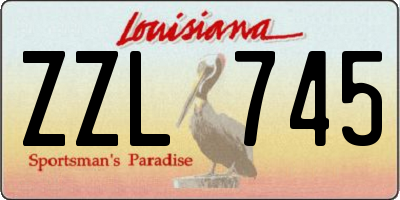 LA license plate ZZL745