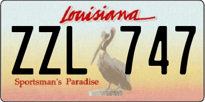 LA license plate ZZL747