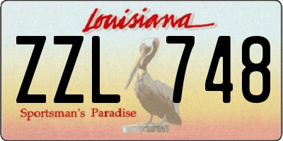 LA license plate ZZL748