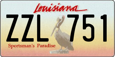 LA license plate ZZL751