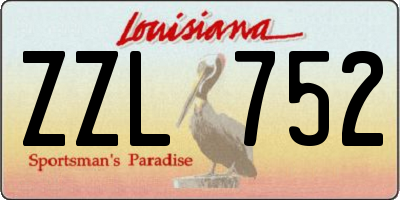 LA license plate ZZL752