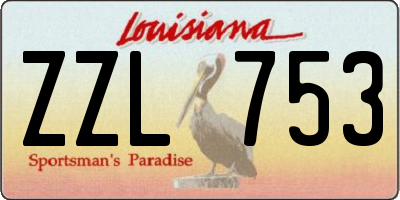 LA license plate ZZL753