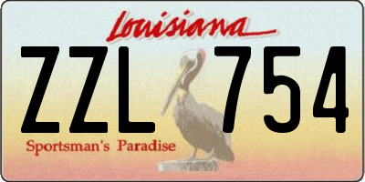 LA license plate ZZL754