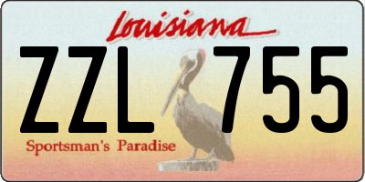 LA license plate ZZL755