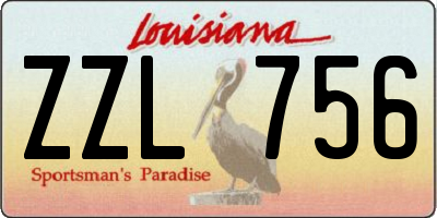 LA license plate ZZL756