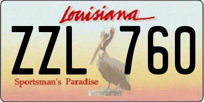 LA license plate ZZL760