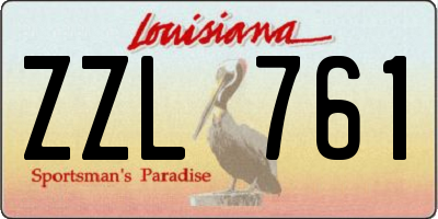 LA license plate ZZL761