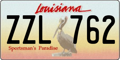 LA license plate ZZL762