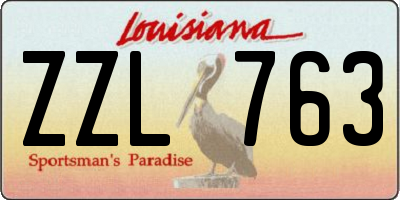 LA license plate ZZL763