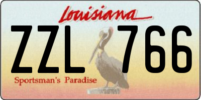 LA license plate ZZL766