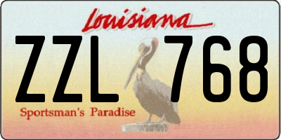 LA license plate ZZL768