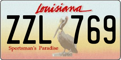 LA license plate ZZL769