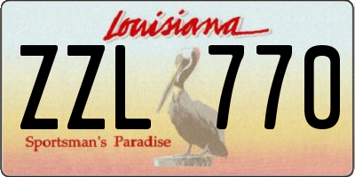 LA license plate ZZL770