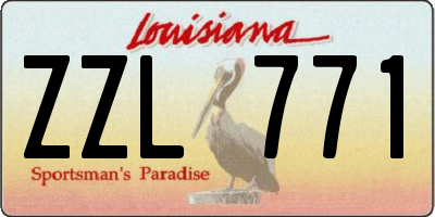 LA license plate ZZL771