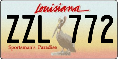 LA license plate ZZL772