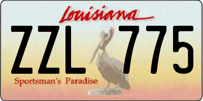 LA license plate ZZL775