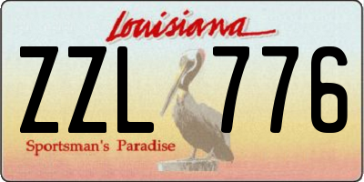 LA license plate ZZL776