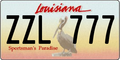 LA license plate ZZL777