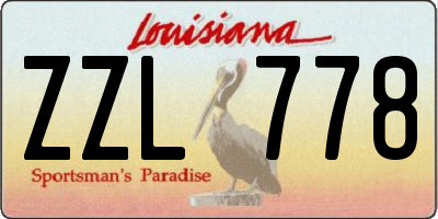 LA license plate ZZL778