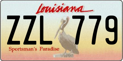 LA license plate ZZL779