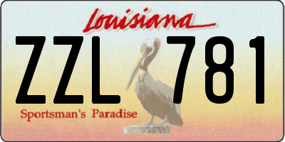 LA license plate ZZL781