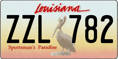 LA license plate ZZL782