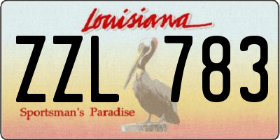 LA license plate ZZL783